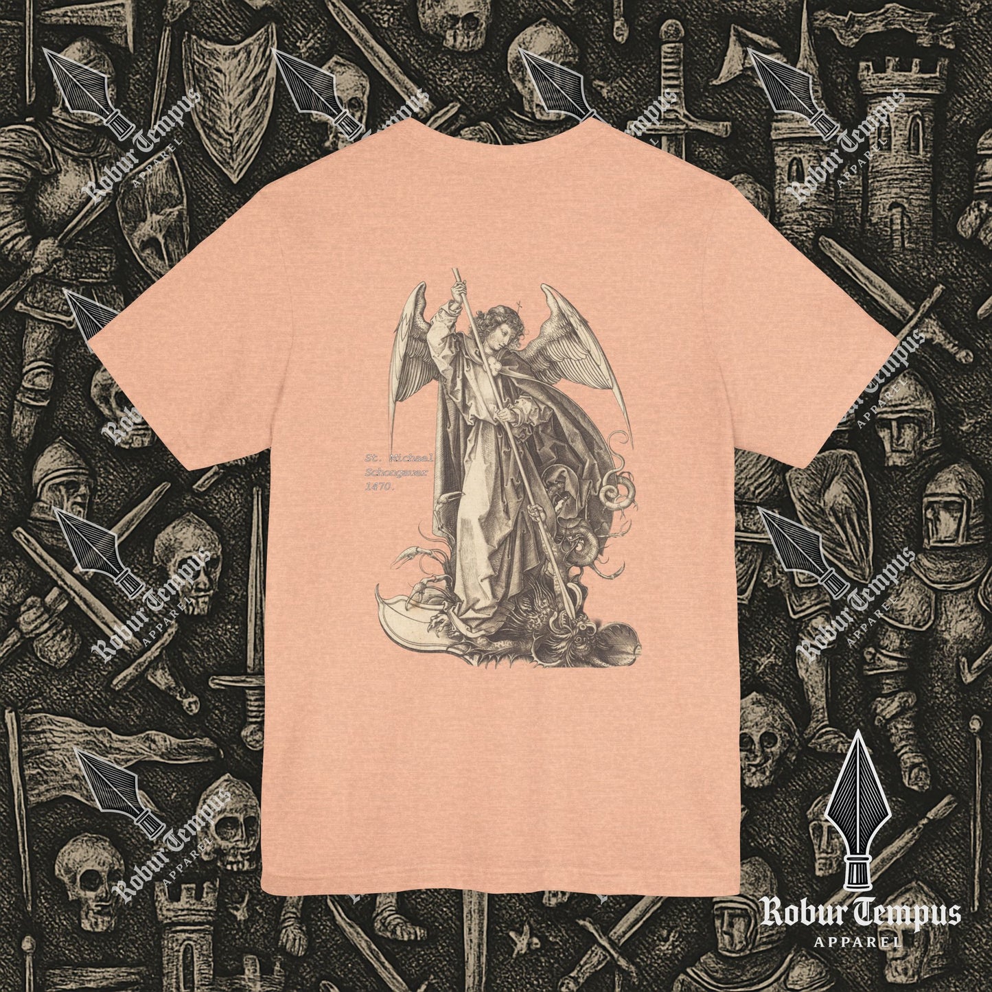 St Michael Schongauer back print T-Shirt