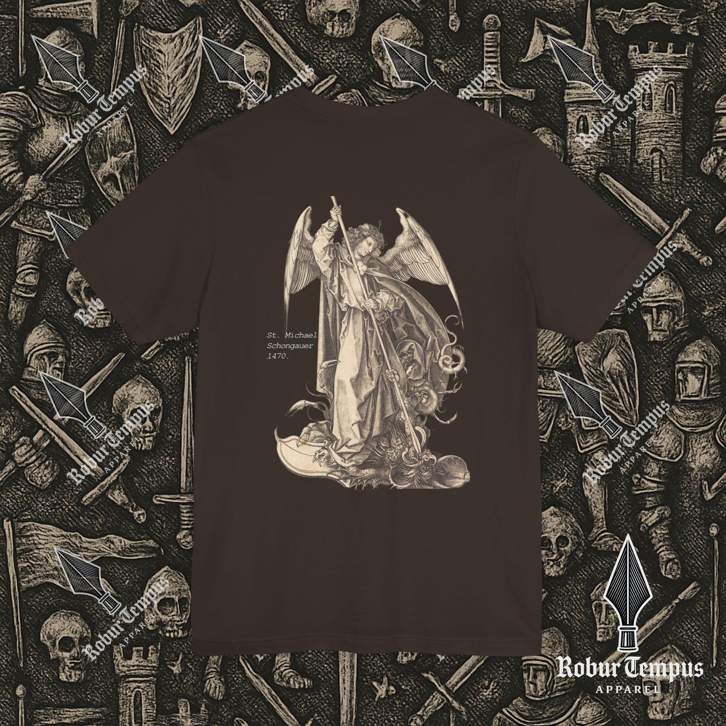 St Michael Schongauer back print T-Shirt