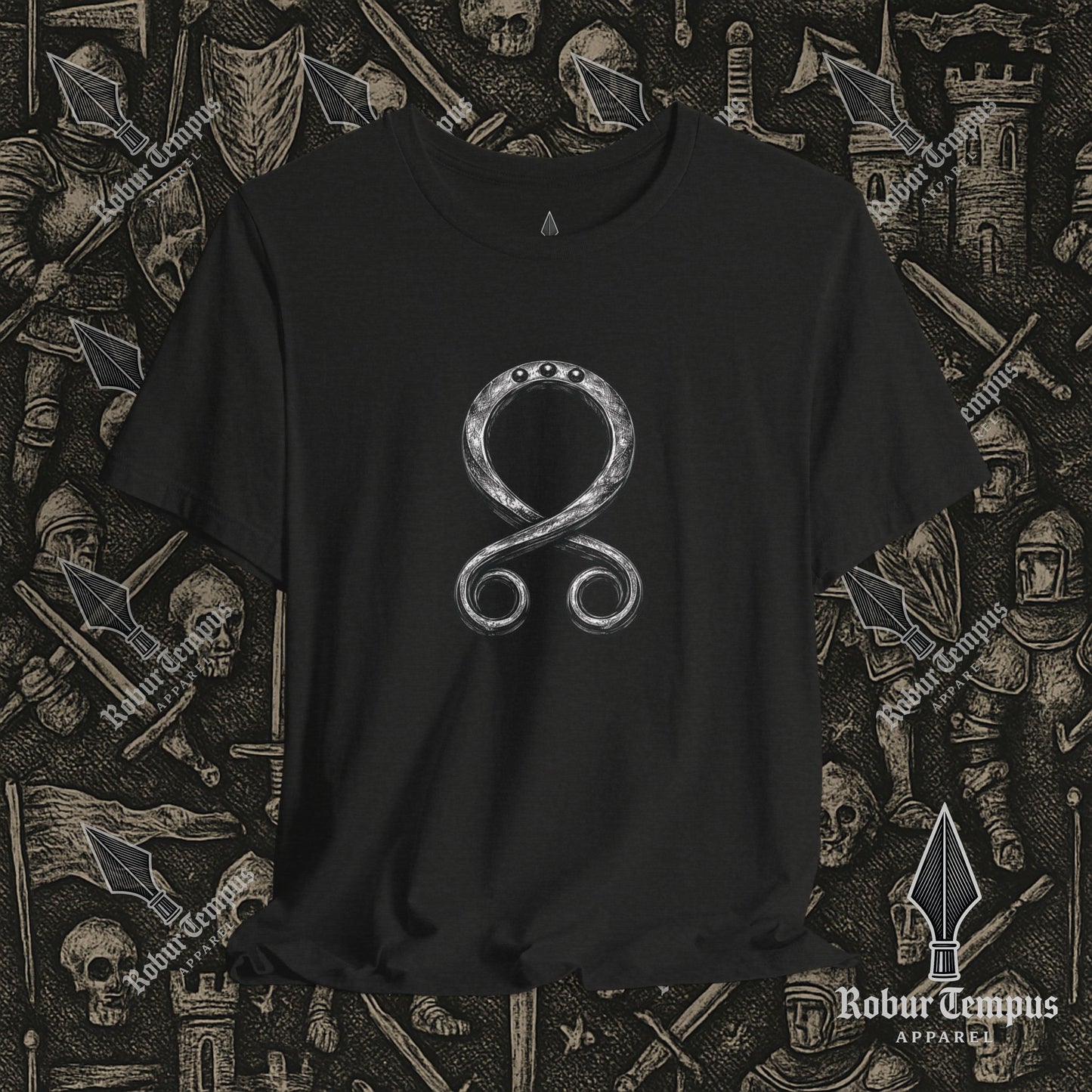 Steel Troll Cross Norse Charm Graphic T-Shirt