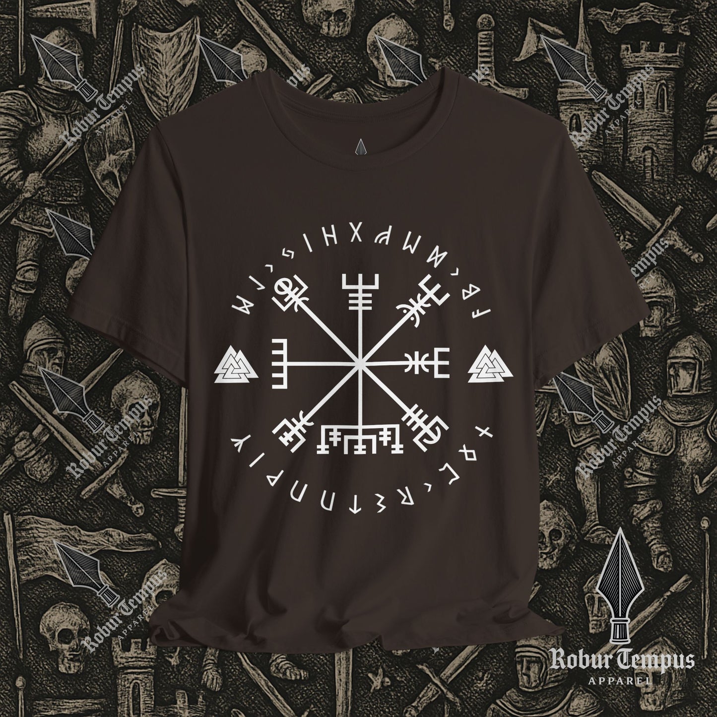 Vegvisir Runic Lettering T-Shirt