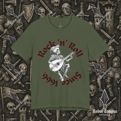 Rock N Roll Skeleton Playing a Lute Graphic T-Shirt