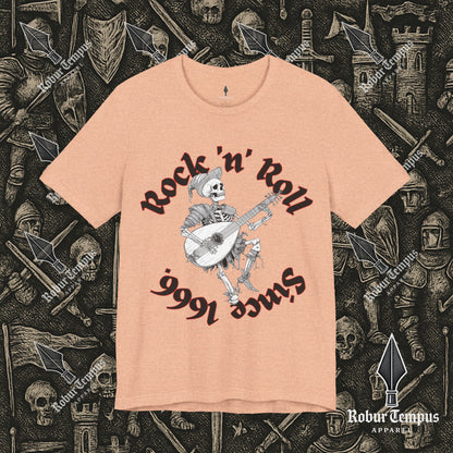 Rock N Roll Skeleton Playing a Lute Graphic T-Shirt