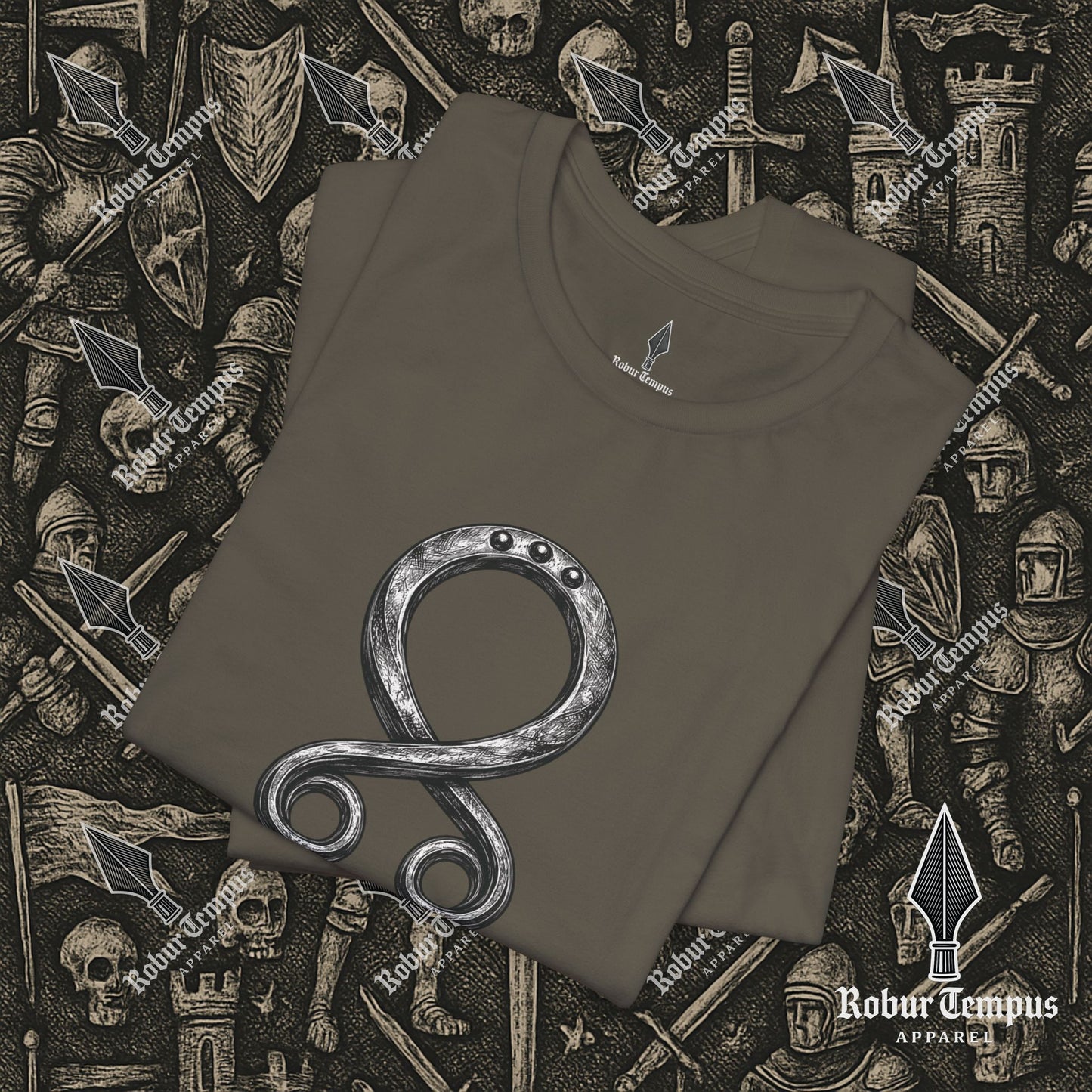 Steel Troll Cross Norse Charm Graphic T-Shirt