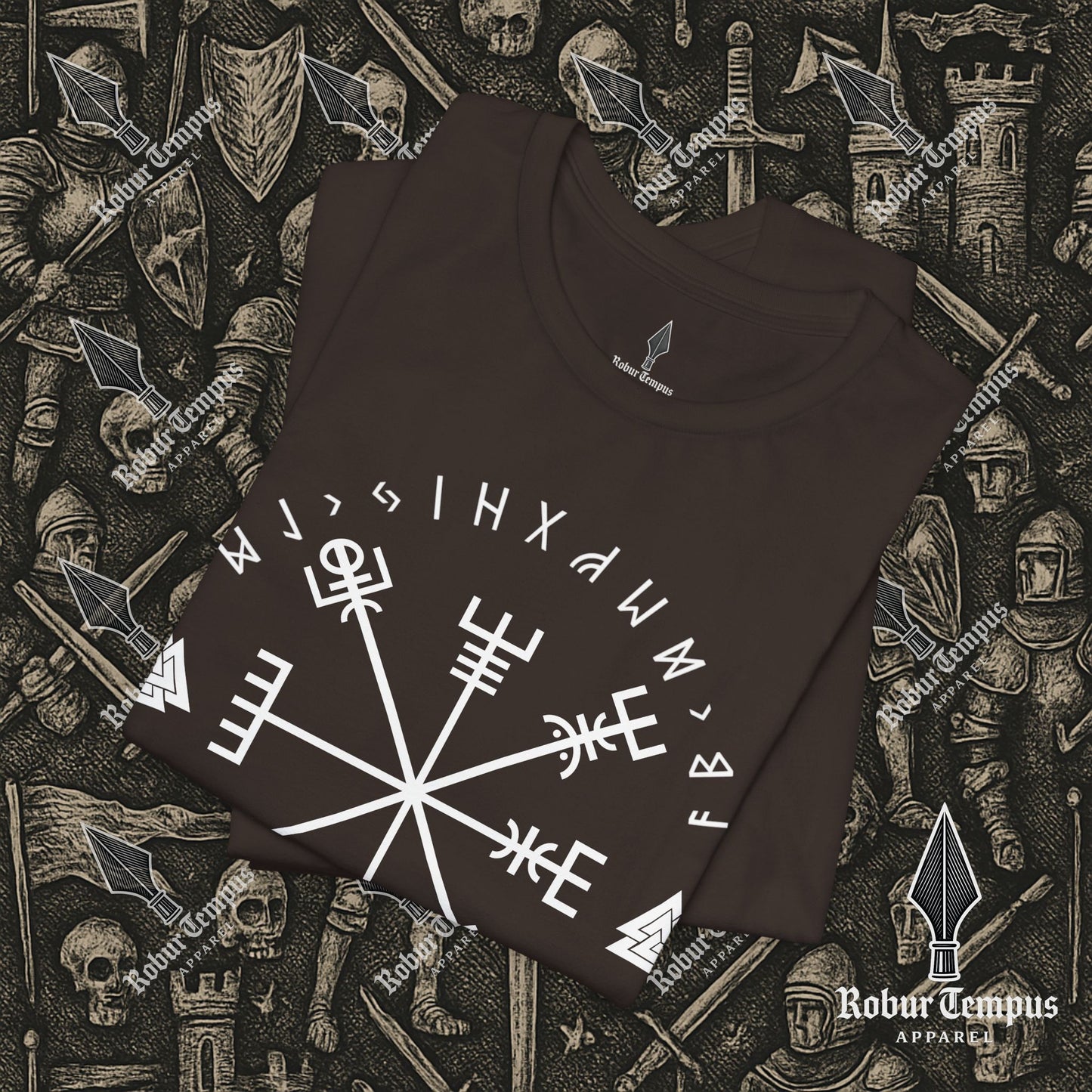 Vegvisir Runic Lettering T-Shirt